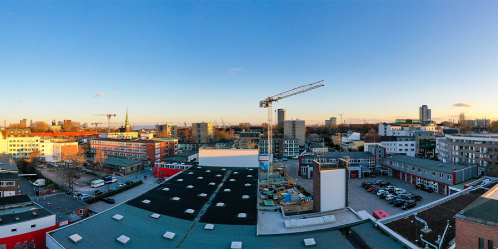 Panoramablick vom künftigen Penthouse Hamburg